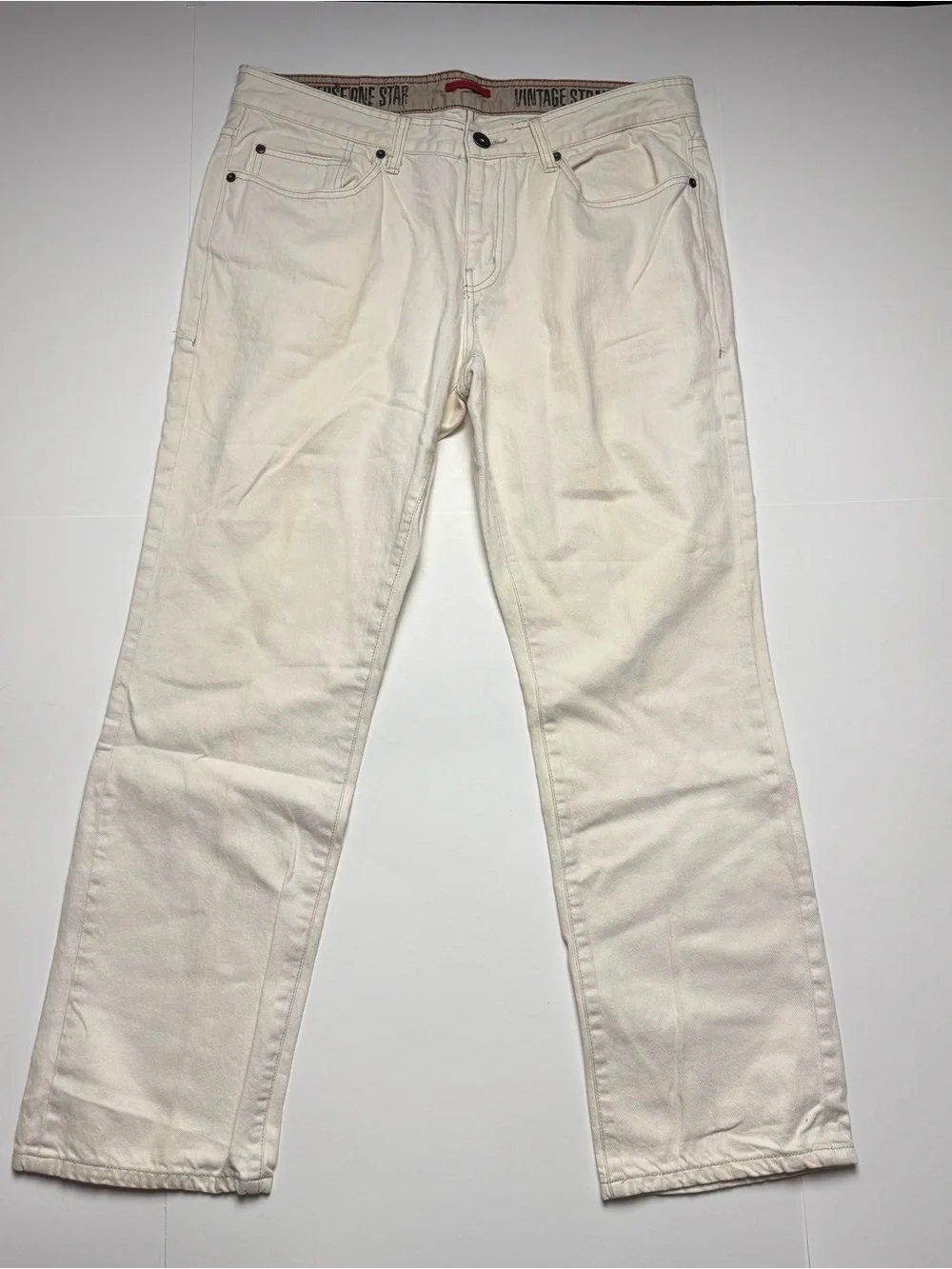 Converse One Star Men's Cream Vintage Straight-Leg denim Jeans